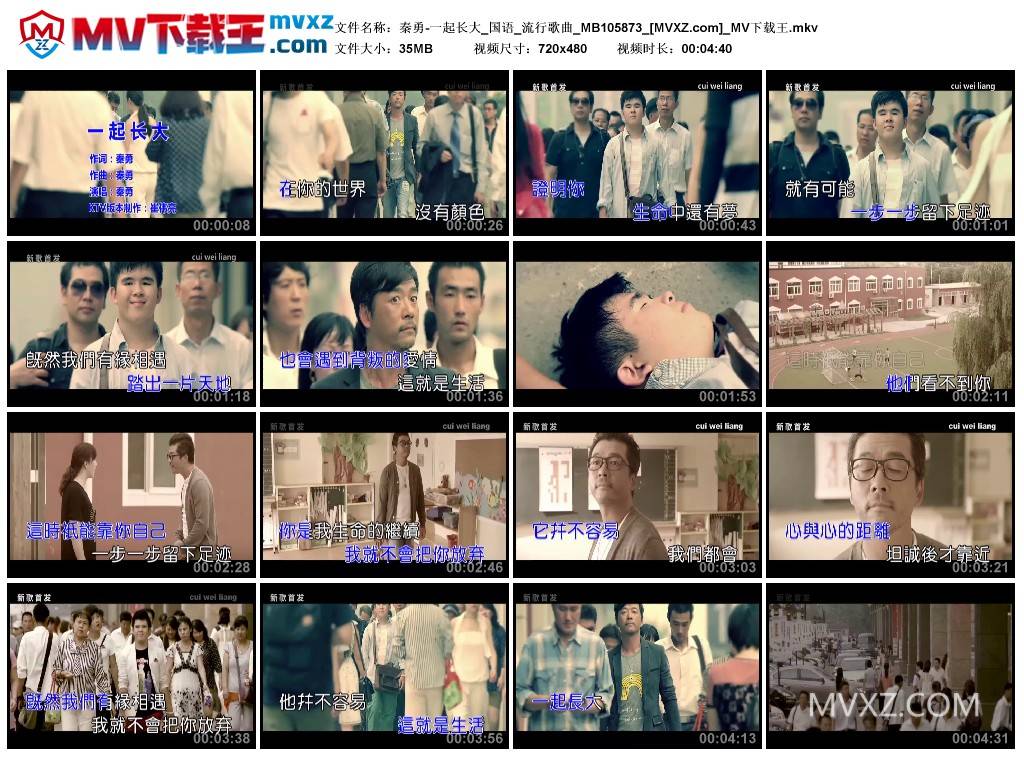 秦勇-一起长大_国语_流行歌曲_MB105873